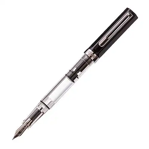 Twsbi Eco Kolbenfüller Füllfederhalter aus Harz und Metall, Transparent
