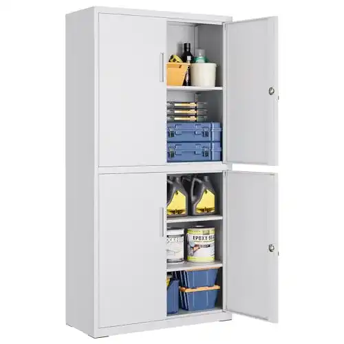 Werkzeugschrank Songmics Aktenschrank mit 4 Türen und 5 Ebenen