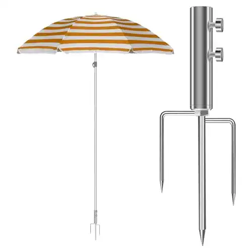 Sonnenschirmständer mit Erdspieß von Herefun für Garten und Strand