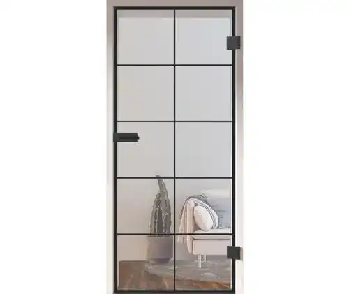 Glastür Hori Loft aus ESG-Sicherheitsglas in quadratischem Design