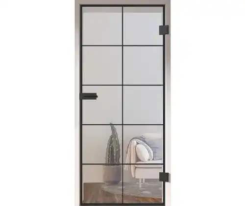 Glastür Hori Loft aus ESG-Sicherheitsglas in quadratischem Design