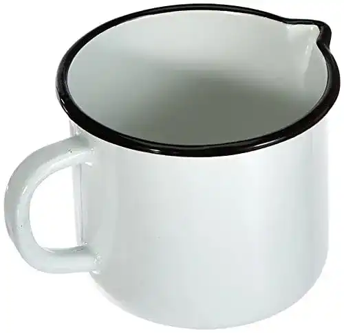 Messbecher von Karl Krüger, Milchtopf aus Stahl, 12 cm