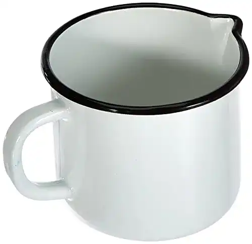 Messbecher von Karl Krüger, Milchtopf aus Stahl, 12 cm