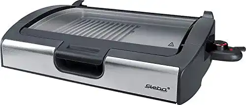 Elektrogrill Steba BBQ Tischgrill mit 2200 Watt und Glasdeckel