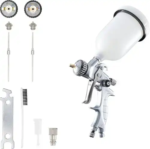 Farbspritzpistole BenBow HVLP mit Düsen-Set 1,4 und 1,8 mm