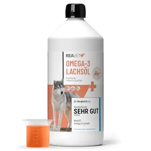 Lachsöl für Hunde – ReaVET 1 Liter – Omega-3 Fischöl