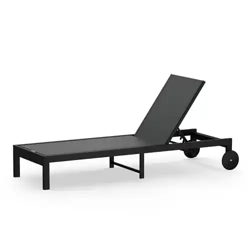 Strandliege mit Rollen von blumfeldt Polyester und Aluminium
