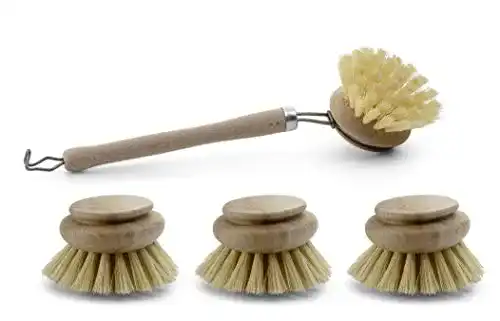 Spülbürste Novaliv Set mit 1 Bürste und 3 Ersatzköpfen aus Kunstfibre