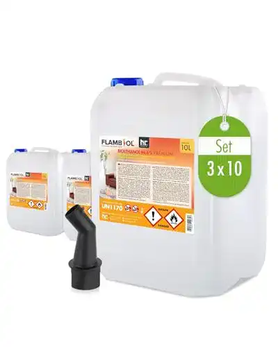 Bioethanol Höfer Chemie Flambiol 96,6% 3 x 10L – Ethanol für Kamin