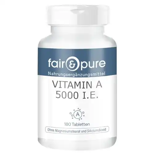 Vitamin A 5000 I.E. (1500µg) Retinylacetat – Vegan und Rein