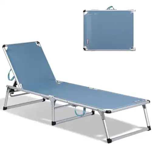 Aluminium Sonnenliege Homecall Folding Sun Lounger mit Textilene-Gewebe