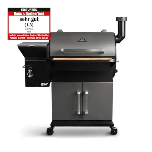 BURNHARD Pelletsmoker FLINT – Smoker Grill mit digitalem Thermometer