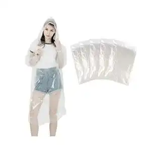 Durchsichtiger Regenponcho Lebexy Einweg Regenmantel mit Kapuze