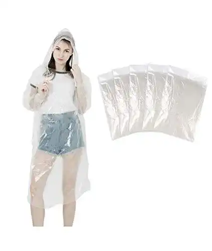 Durchsichtiger Regenponcho Lebexy Einweg Regenmantel mit Kapuze