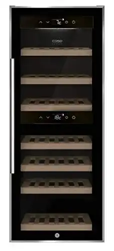 Weinkühlschrank mit 2 Zonen Caso WineComfort 38 in Schwarz