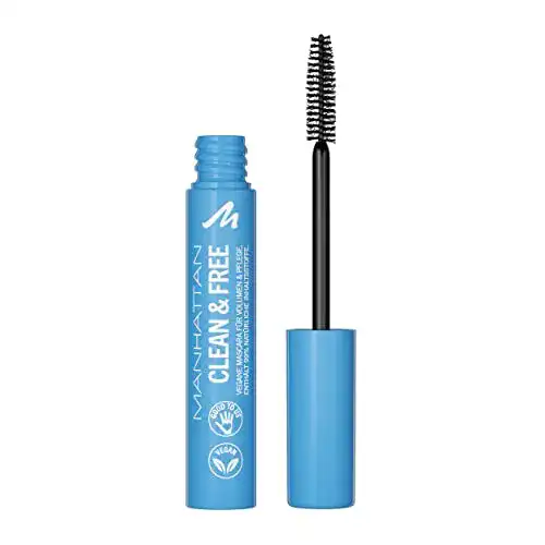 Manhattan Clean & Free Mascara Farbe 1010N – wasserfest, vegan, 7 ml