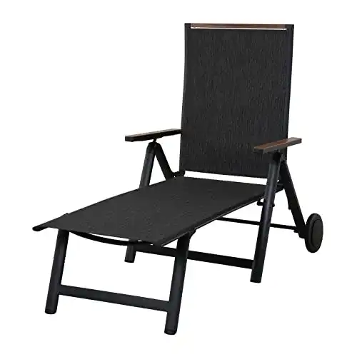 Strandliege mit Rollen von Grand Patio Klappbare Sonnenliege