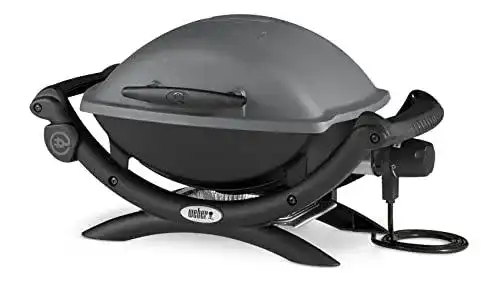 Elektro Tischgrill Weber Q 1400 mit Deckel und Tragbarkeit