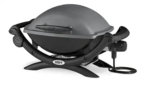 Elektro Tischgrill Weber Q 1400 mit Deckel und Tragbarkeit