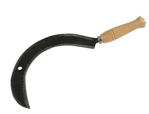Sichel mit Holzgriff von Kerbl, 41 x 28 x 3,5 cm mit Schneideschutz