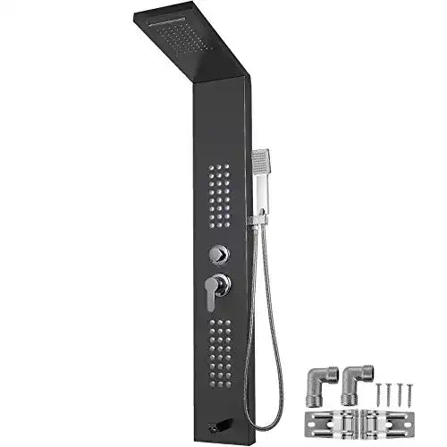 Duschpaneel Happybuy 5 in 1 Duschsäule mit Kopfbrause und Handbrause