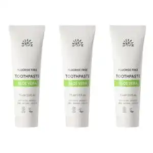 Aloe Vera Zahnpasta Urtekram 3er Set Bio Zahnpasta ohne Fluorid 75 ml