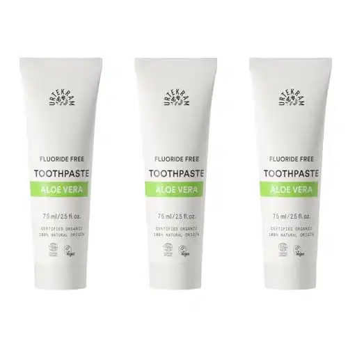 Aloe Vera Zahnpasta Urtekram 3er Set Bio Zahnpasta ohne Fluorid 75 ml