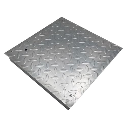 Kanaldeckel Einside verzinkt und verstärkt aus Stahlblech, 85 x 85 cm