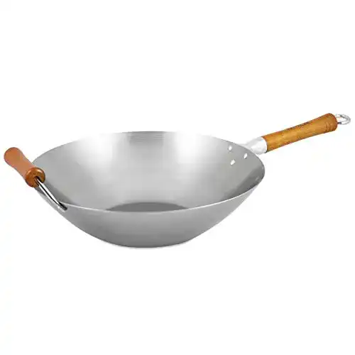 Ken Hom Wokpfanne aus Carbonstahl, 36 cm, für Induktion und Gas