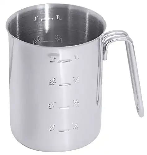 Messbecher aus Edelstahl 1,0L mit präzisem Ausguss