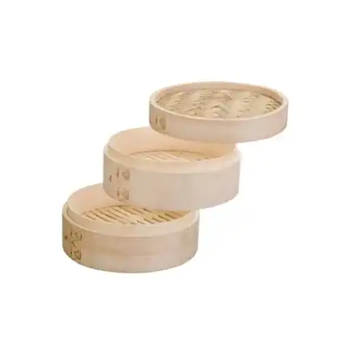 Bambusdämpfer Ibili Dampfgarer-Set aus Bambus, 20 cm, 3-teilig