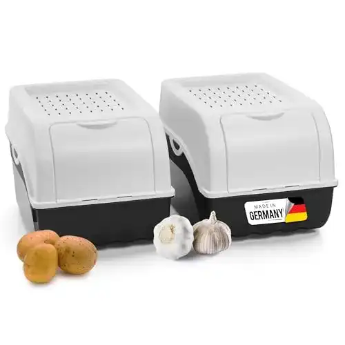 Gemüsebox Novaliv Kartoffel Aufbewahrungsbox 2x 5 Liter Weiß