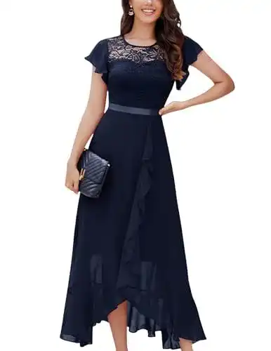 Berylove Abendkleid lang Vokuhila Damen Kleid für verschiedene Anlässe
