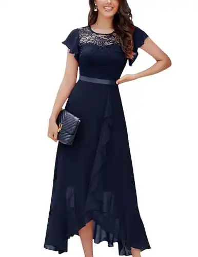 Berylove Abendkleid lang Vokuhila Damen Kleid für verschiedene Anlässe