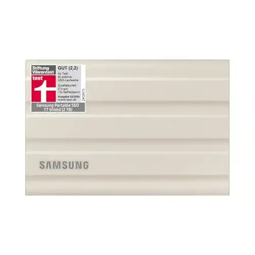 Samsung Portable SSD T7 Shield, 2 TB Externe SSD für PC und Mac