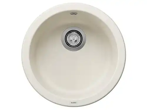 Rundes Spülbecken Blanco RONDO aus SILGRANIT in softweiß für 45 cm Unterschränke