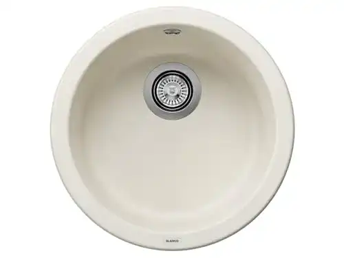 Rundes Spülbecken Blanco RONDO aus SILGRANIT in softweiß für 45 cm Unterschränke
