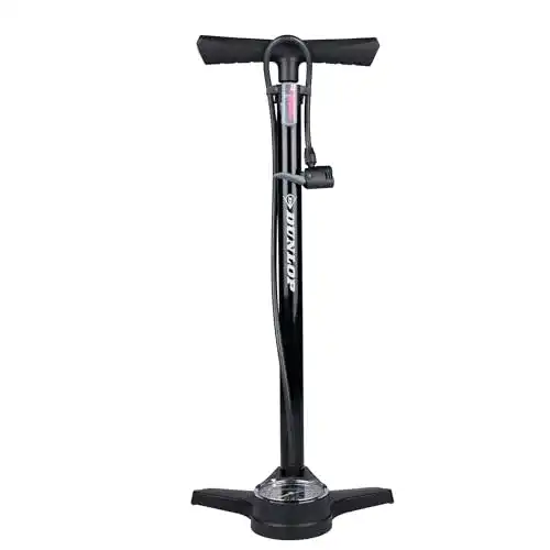 Dunlop Fahrradpumpe mit Manometer und Doppelventil