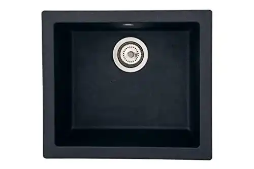 Granitspüle Respekta Ohio Mineralitespüle Schwarz mit 1 Becken