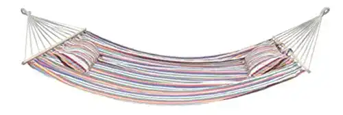 Kronenburg Stabhängematte 220 x 160 cm mit zwei Kissen