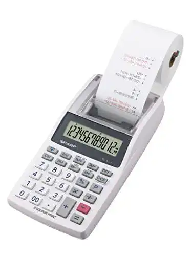 Sharp Druckender Mini-Tischrechner EL-1611V mit 12-stelligem Display