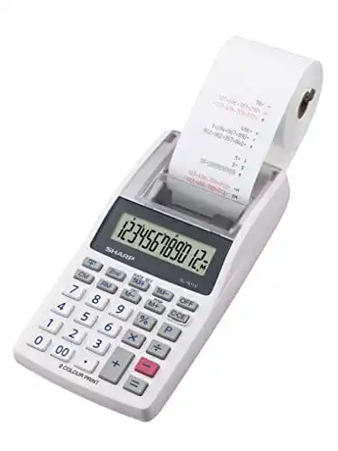 Sharp Druckender Mini-Tischrechner EL-1611V mit 12-stelligem Display
