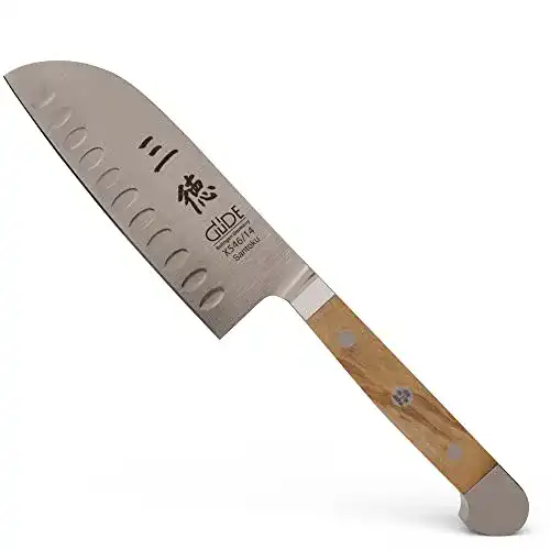 Güde Santoku Messer mit Kulle aus Solingen – 14 cm Olivenholz