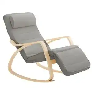 Relaxsessel SoBuy FST16-DG Dunkelgrau mit 5-fach verstellbarem Fußteil