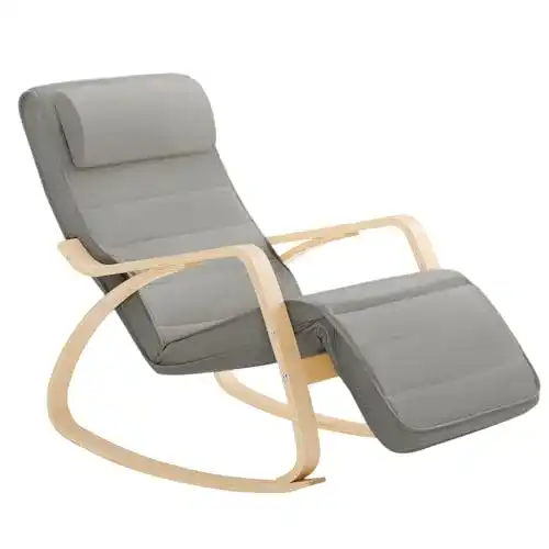Relaxsessel SoBuy FST16-DG Dunkelgrau mit 5-fach verstellbarem Fußteil