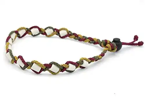 Keramik Halsband für Hunde in Bordeaux, Oliv und Gold