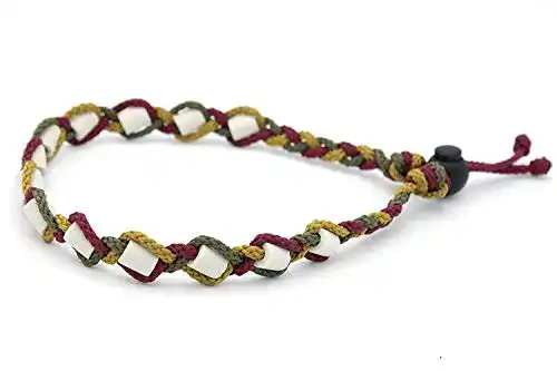 Keramik Halsband für Hunde in Bordeaux, Oliv und Gold