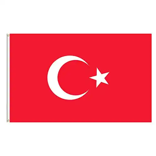 Türkische Flagge 150×240 cm aus Polyester mit Messingösen