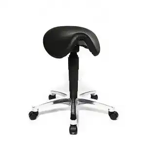 Sattelstuhl Topstar Rollhocker Bonanza aus Leder in Schwarz