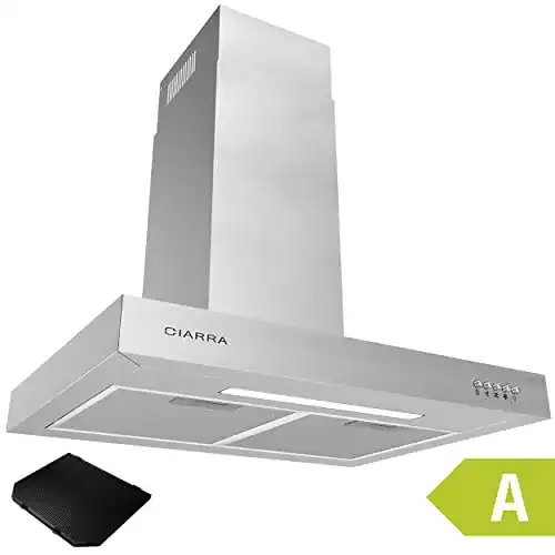 Inselhaube Ciarra CBCB9102-B Dunstabzugshaube 90 cm A++